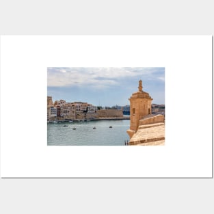 Corner watchtower on Fort Saint Angelo in Birgu Posters and Art